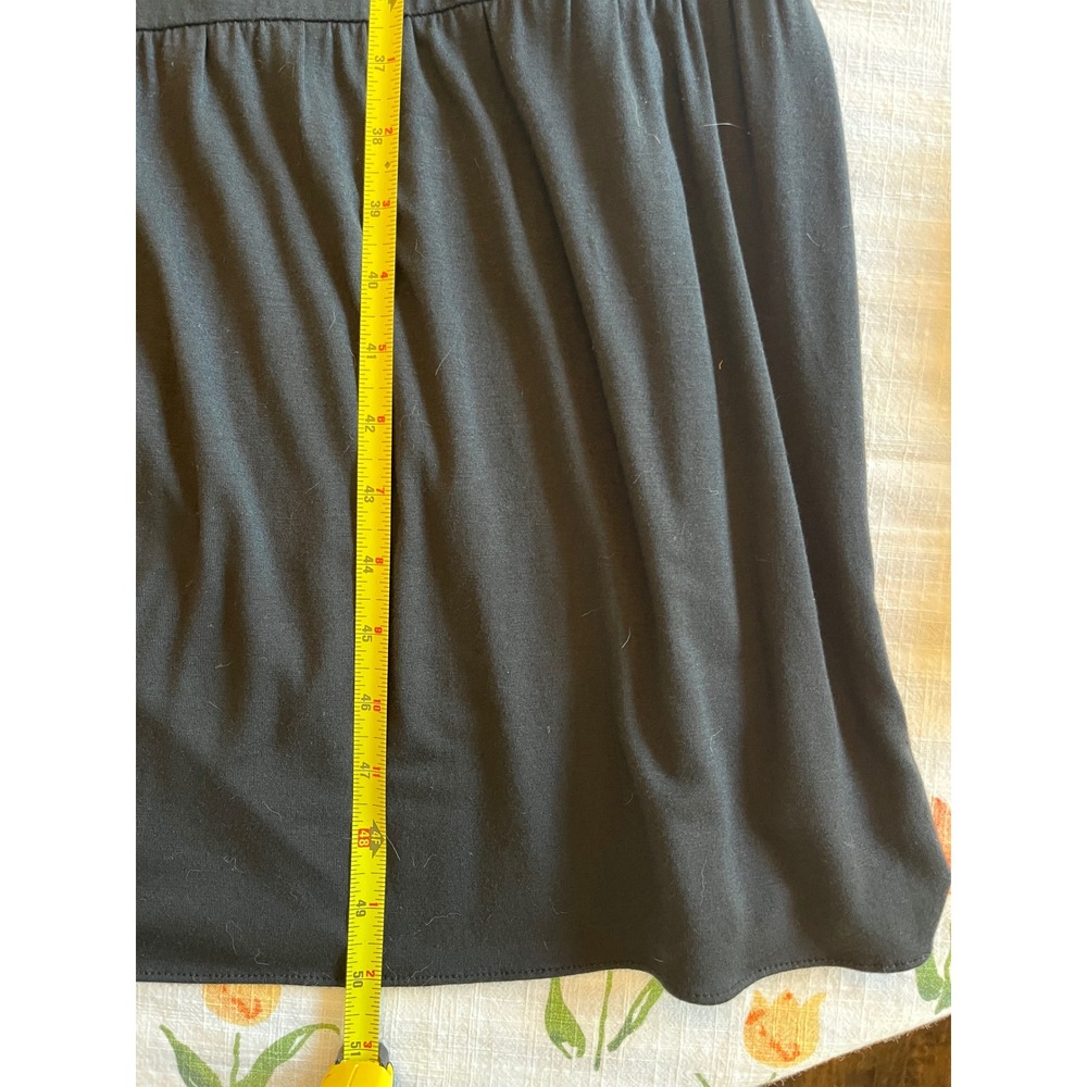 Banana Republic Black Jersey Stretch Strapless Maxi Dress Smocked Tulle Trim - Picture 4 of 5